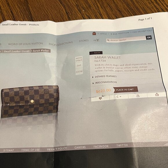 Louis Vuitton Womans Wallet Authentic- Brown - Picture 2 of 5